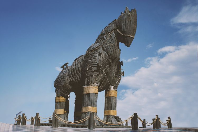 Cavalo de tróia na cidade de canakkale